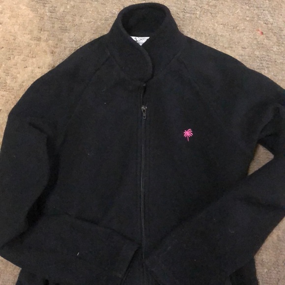Lilly Pulitzer Jackets & Blazers - Lilly Pulitzer Black Fleece Zip-Up Jacket